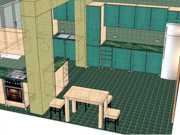 3D  ձևավորումով  խոհանոցներ - Խոհանոցի կահույք Հավաքածուներ