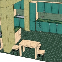 3D  ձևավորումով  խոհանոցներ - Խոհանոցի կահույք Հավաքածուներ