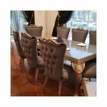 Փայտե կահույք բազմոց բազկաթոռնեթով սեղան իր 8 աթոռներով - Հյուրասենյակի կահույք  Հավաքածուներ